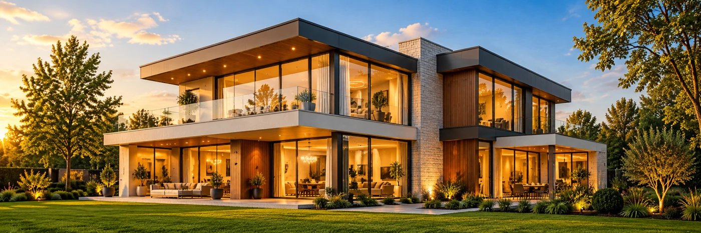 Modern family house exterior