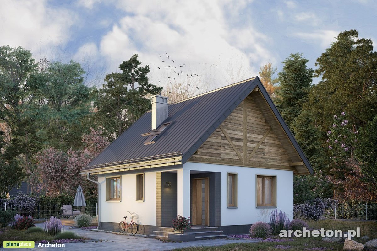 400 Sq Ft Tiny House Plan with 1 Bed and Gable Roof - 50952R