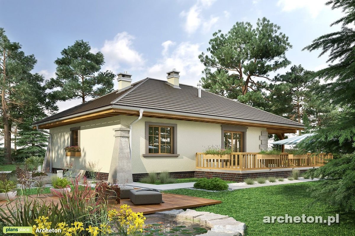 900 Sq Ft Bungalow House Plan with Front Porch and 3 Bedrooms - 28802R - 2