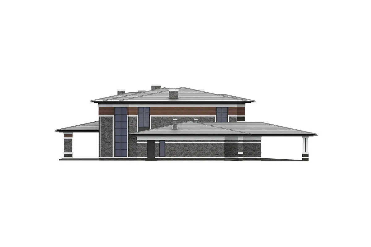 House Plan: 6373 ft², 2 Stories, 5 Beds, Home Office, 5 Baths, Open Floor Plan, 3-Car Garage