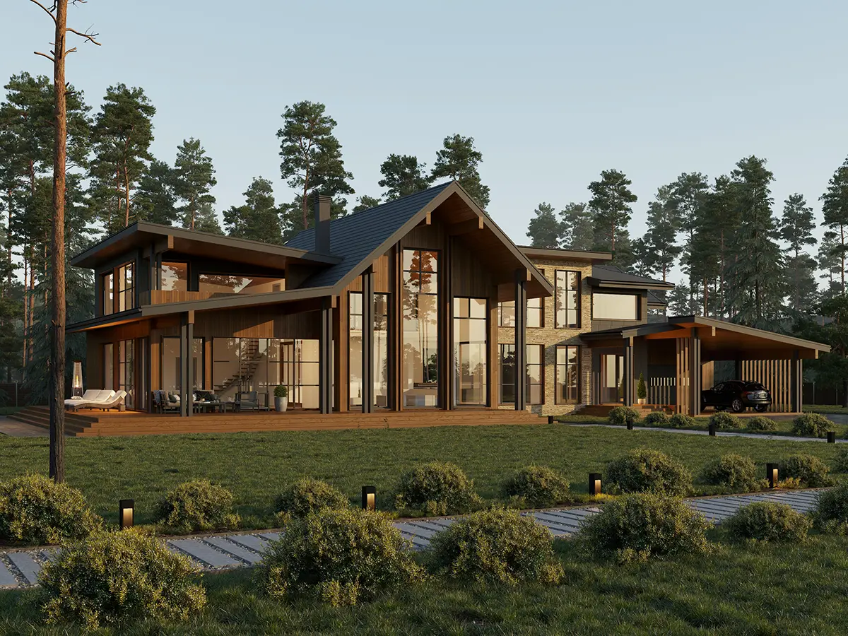 House Plan: 5503 ft², 1.5 Stories, 3 Beds, 5 Baths, Carport