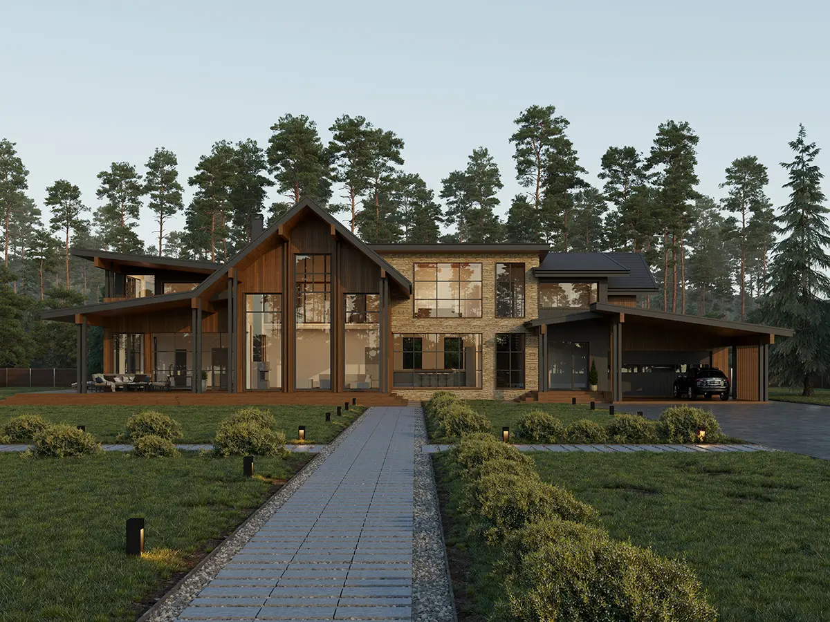 House Plan: 5503 ft², 1.5 Stories, 3 Beds, 5 Baths, Carport