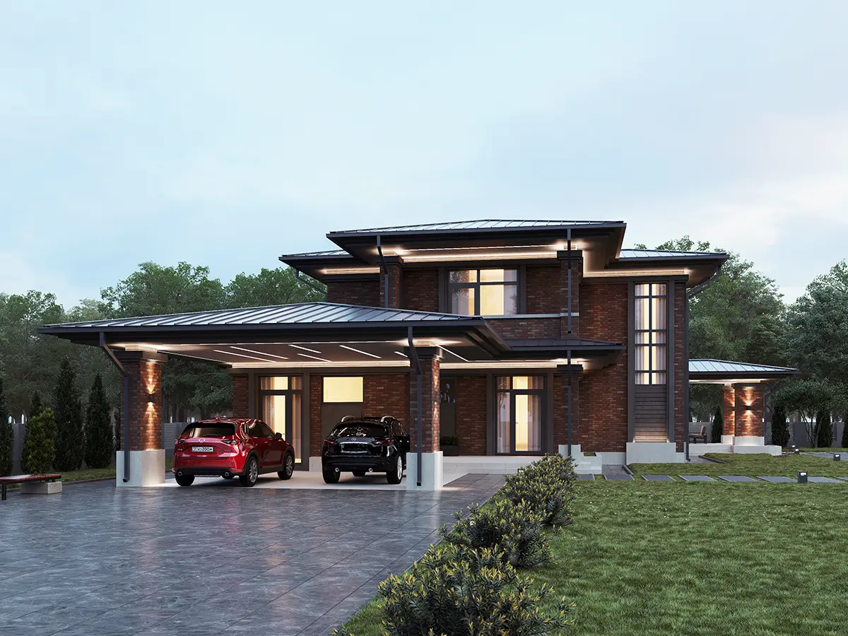 House Plan: 2269 ft², 2 Stories, 3 Beds, 4 Baths, Open Floor Plan, Carport