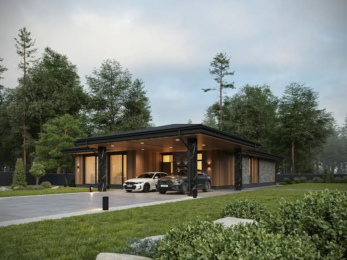 House Plan: 1718 ft², 1 Story, 3 Beds, 2.5 Baths, Open Floor Plan, Carport