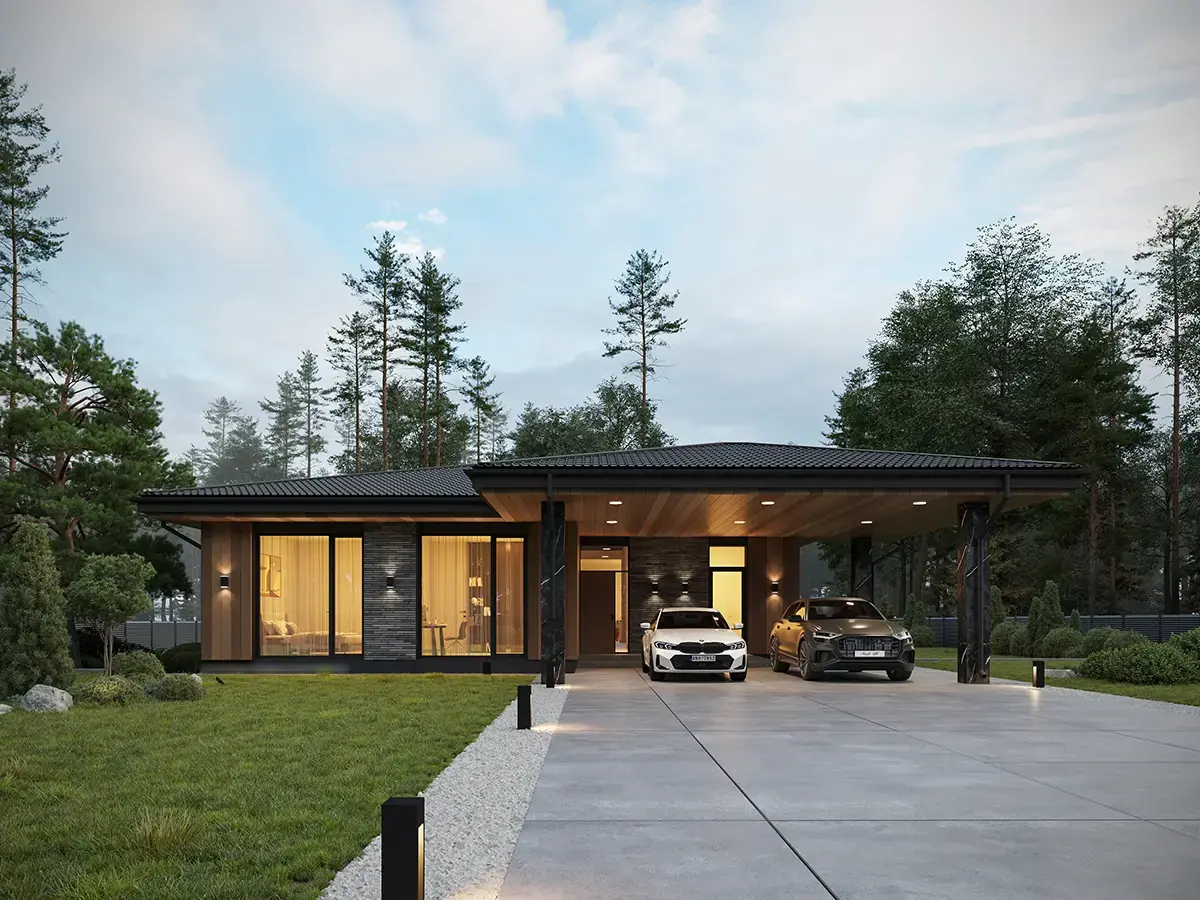 House Plan: 1718 ft², 1 Story, 3 Beds, 2.5 Baths, Open Floor Plan, Carport