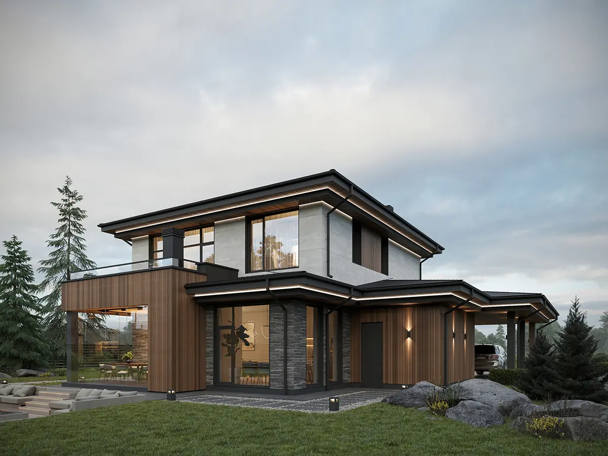 House Plan: 2168 ft², 2 Stories, 4 Beds, 3 Baths, Open Floor Plan, Carport