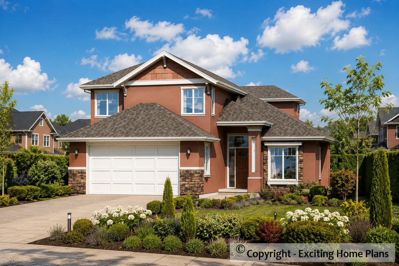 2-Story House Plan 2558 ft²: 3 Beds, Home Office, 2.5 Baths, Open Floor Plan, 2-Car Garage