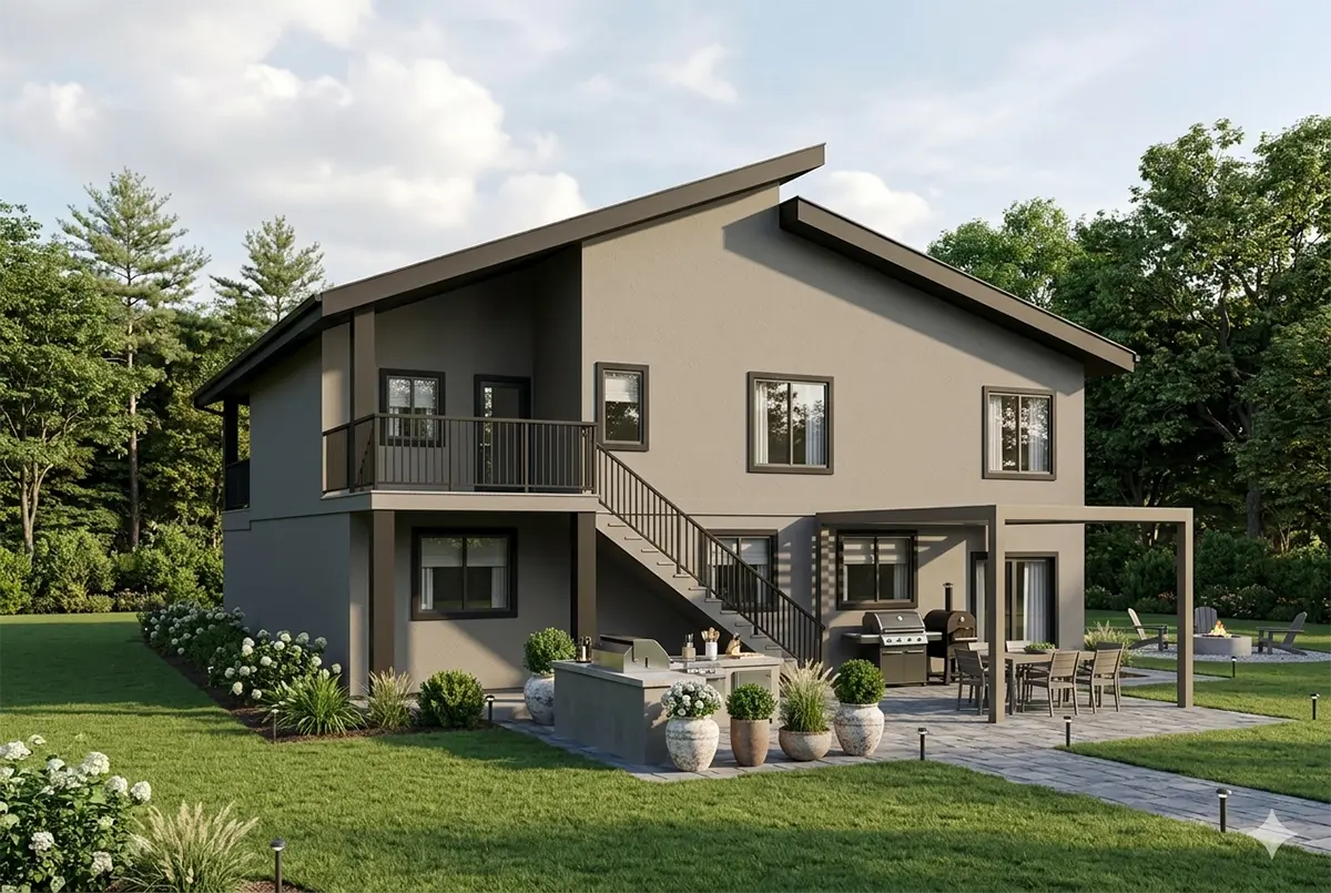 2-Story House Plan 2782 ft²: 5 Beds, Home Office, 4 Baths, Open Floor Plan, 2-Car Garage