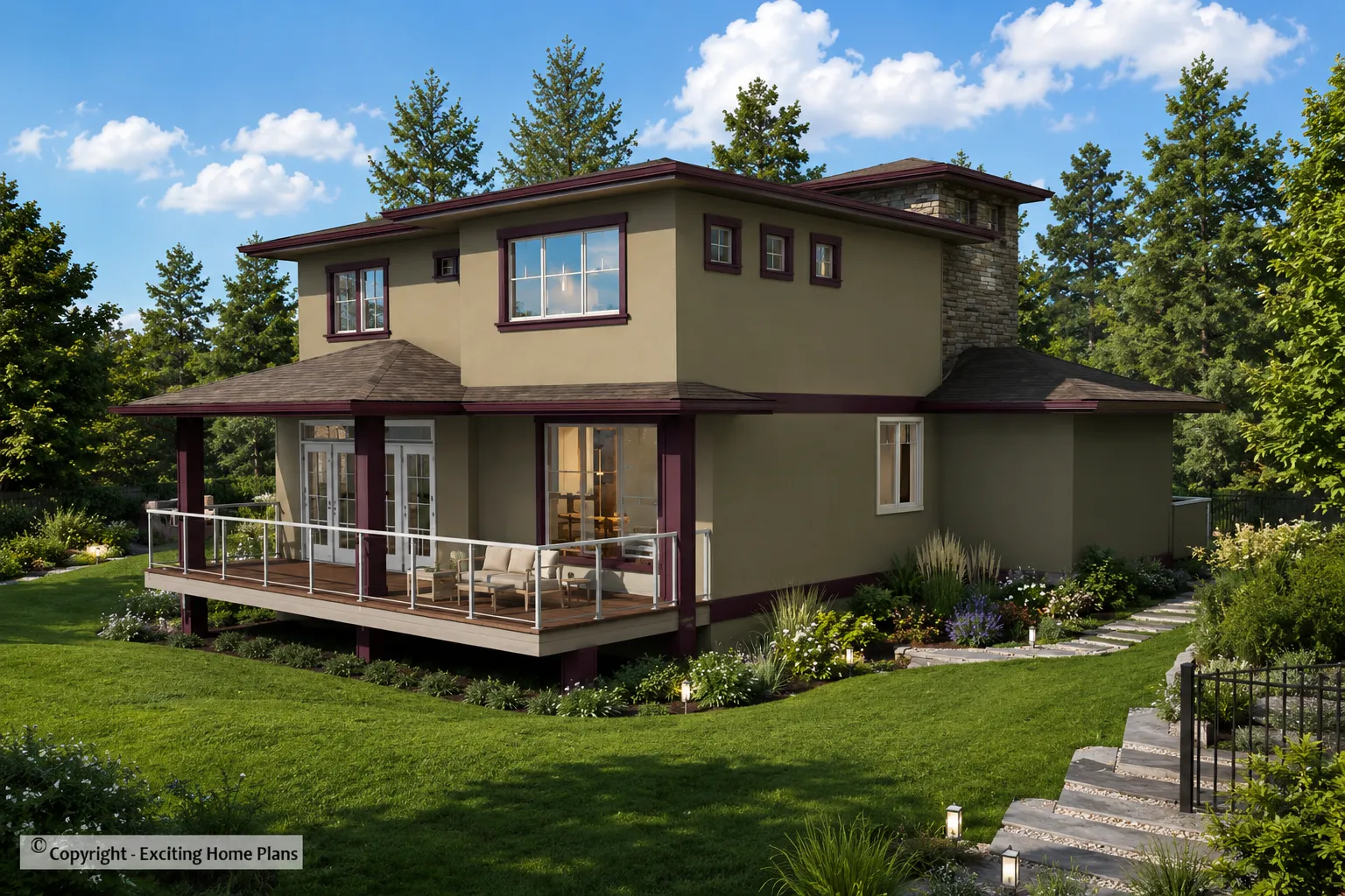 2-Story House Plan 1686 ft²: 2 Beds, 2 Baths, Open Floor Plan, 1-Car Garage