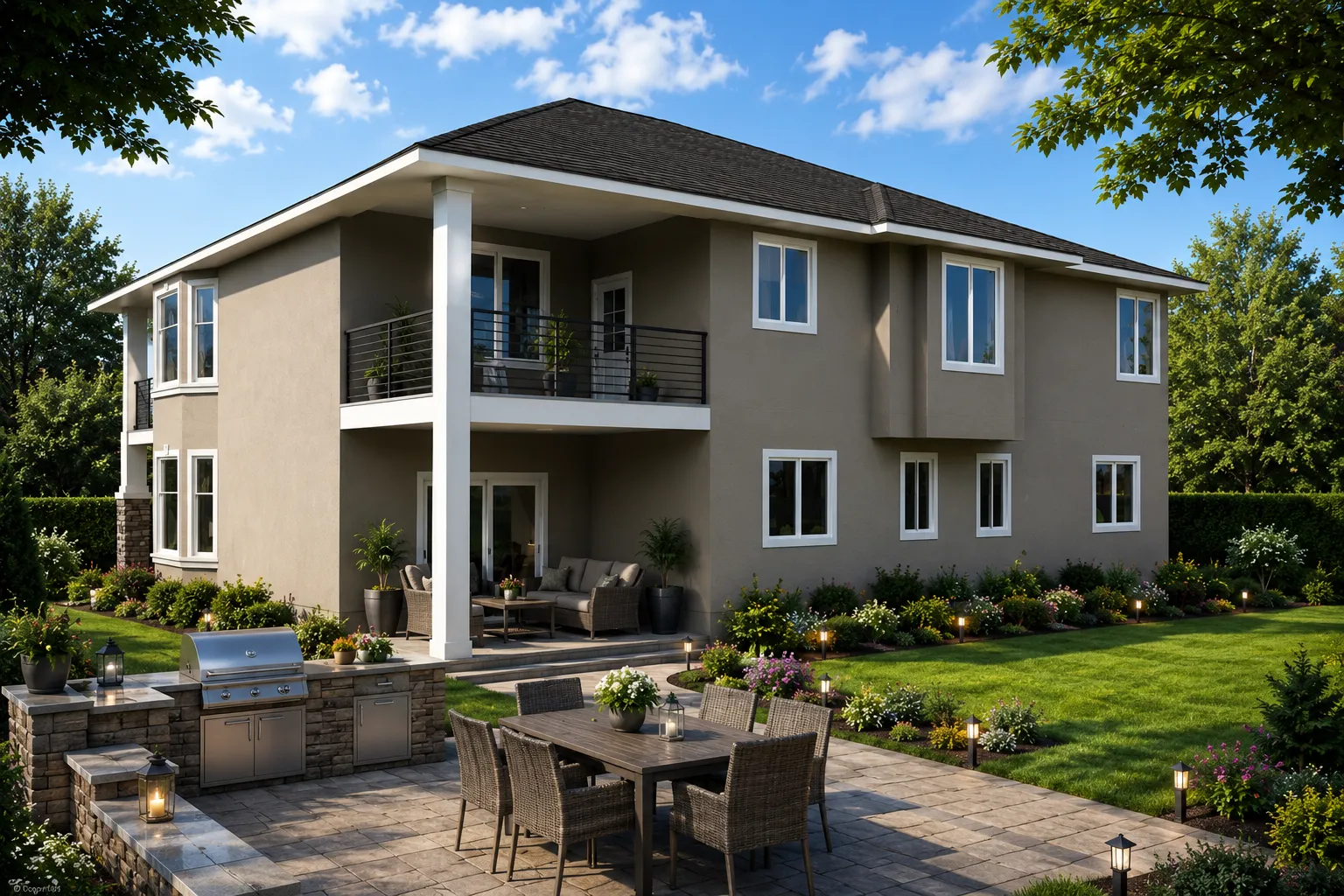 2-Story House Plan 3047 ft²: 4 Beds, 3 Baths, Open Floor Plan, 2-Car Garage