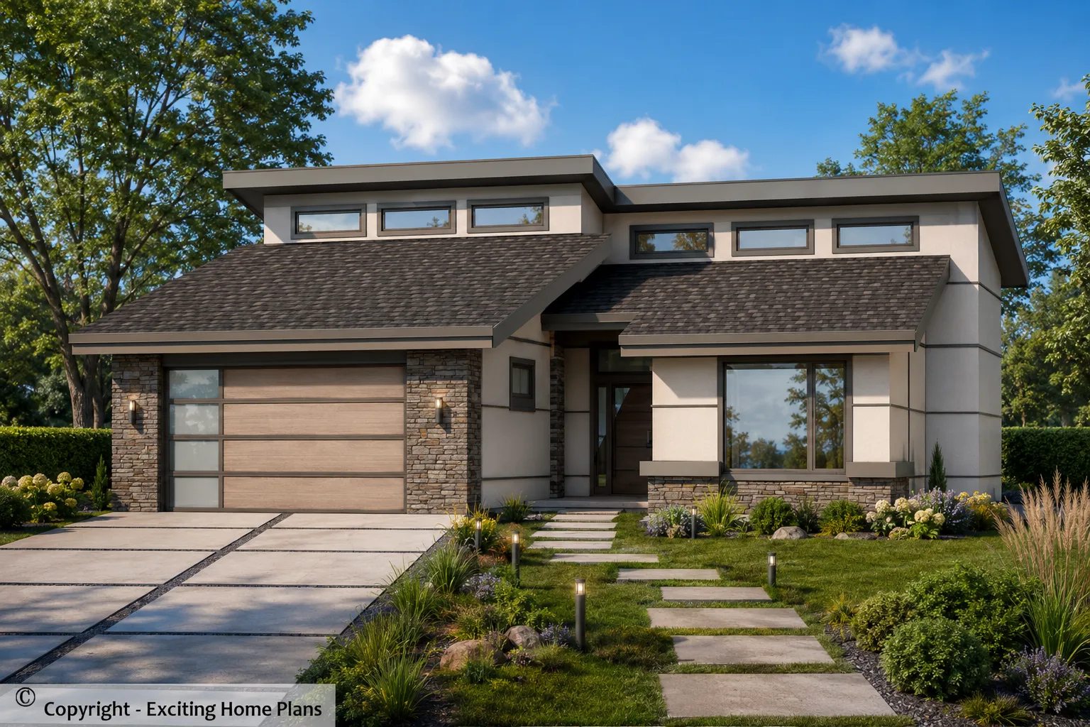 1-Story House Plan with Basement 1603 ft²: 3 Beds, Home Office, 3 Baths, Open Floor Plan, 2-Car Garage