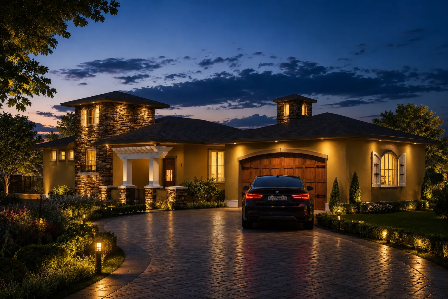 1-Story House Plan with Basement 1207 ft²: 3 Beds, 2.5 Baths, Open Floor Plan, 2-Car Garage