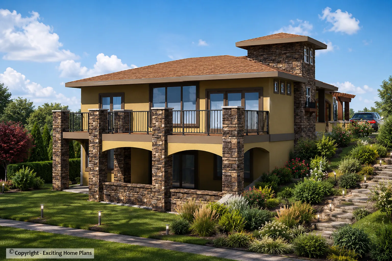 1-Story House Plan with Basement 1207 ft²: 3 Beds, 2.5 Baths, Open Floor Plan, 2-Car Garage