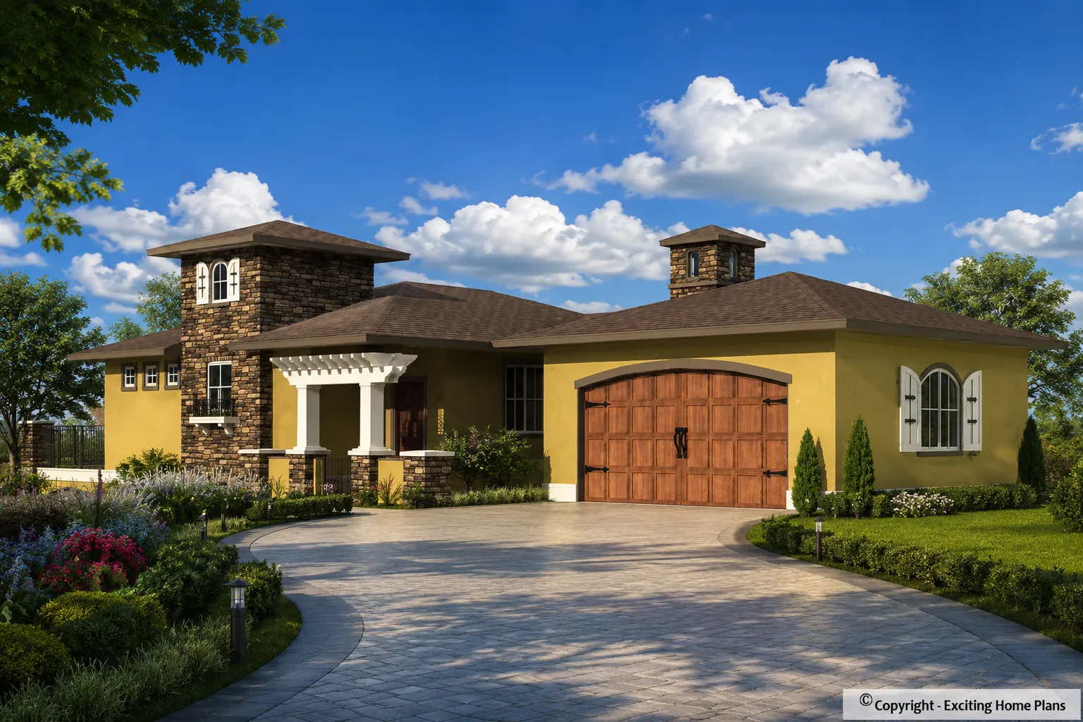 1-Story House Plan with Basement 1207 ft²: 3 Beds, 2.5 Baths, Open Floor Plan, 2-Car Garage