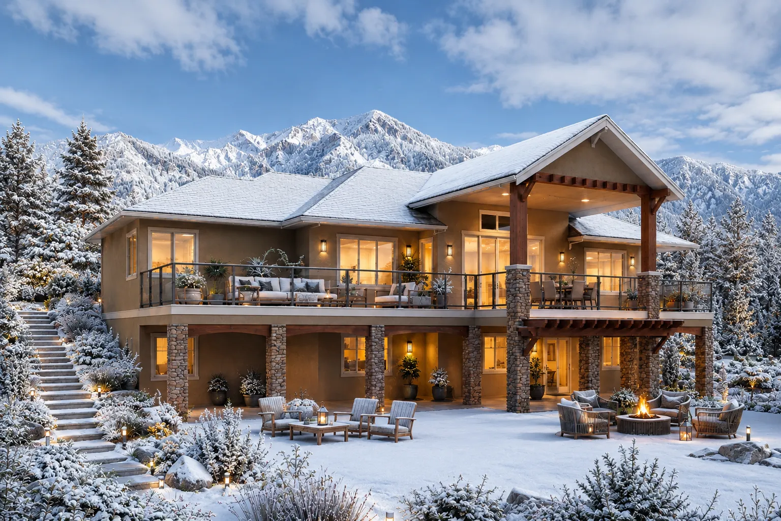 1-Story House Plan with Basement 2308 ft²: 4 Beds, 3.5 Baths, Open Floor Plan, 3-Car Garage