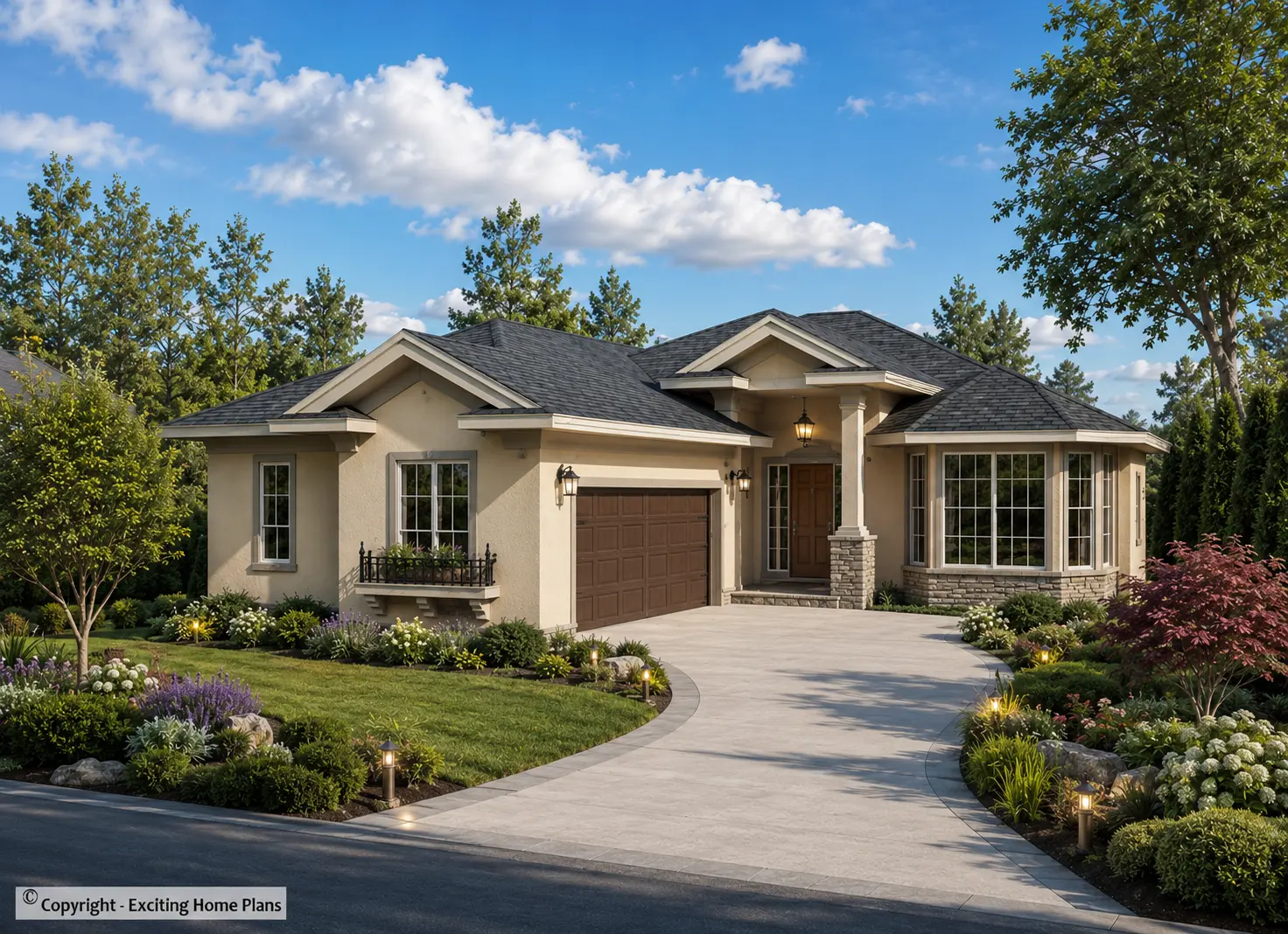 1-Story House Plan with Basement 1575 ft²: 3 Beds, 2 Baths, Open Floor Plan, 2-Car Garage