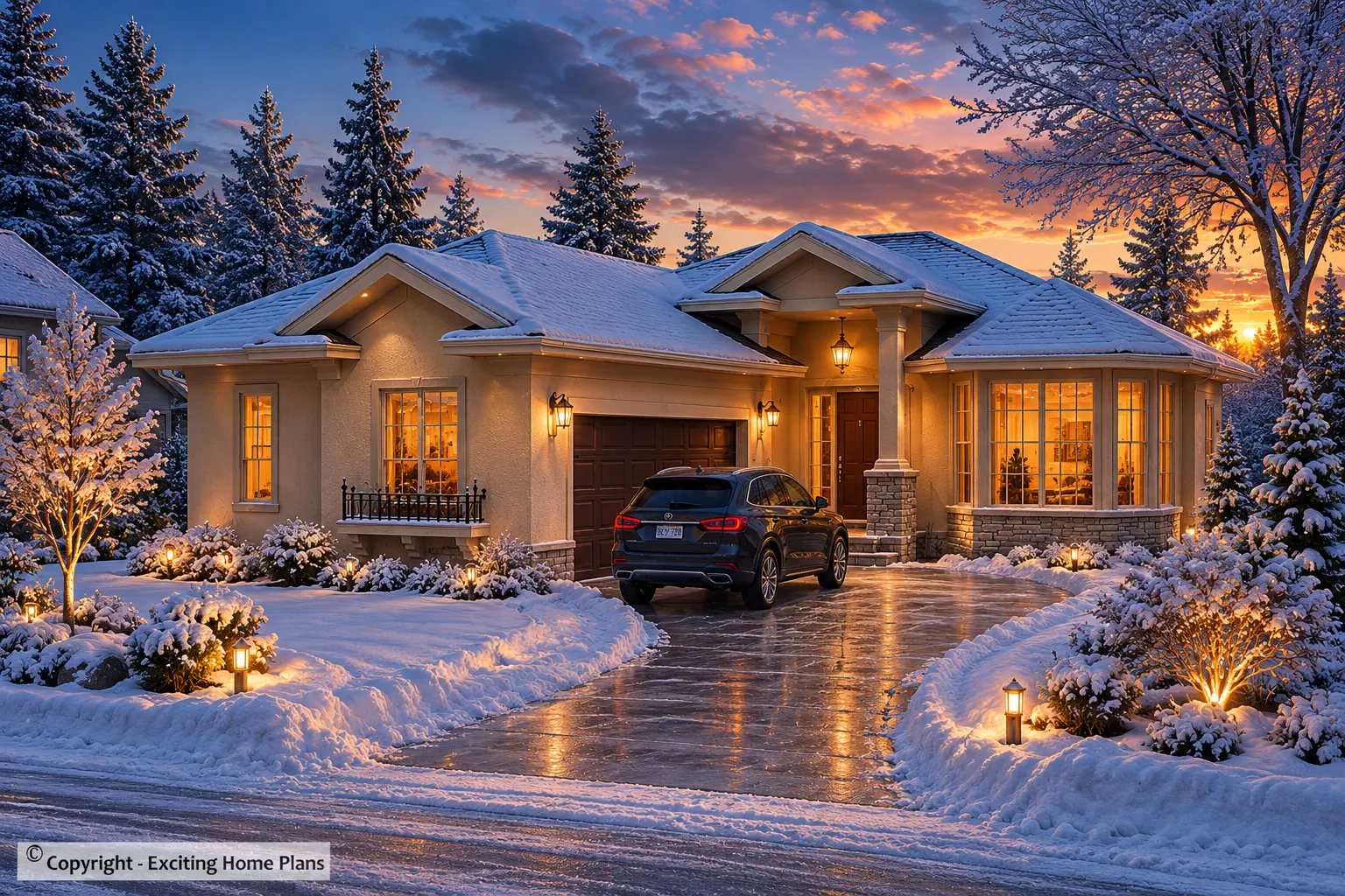 1-Story House Plan with Basement 1575 ft²: 3 Beds, 2 Baths, Open Floor Plan, 2-Car Garage