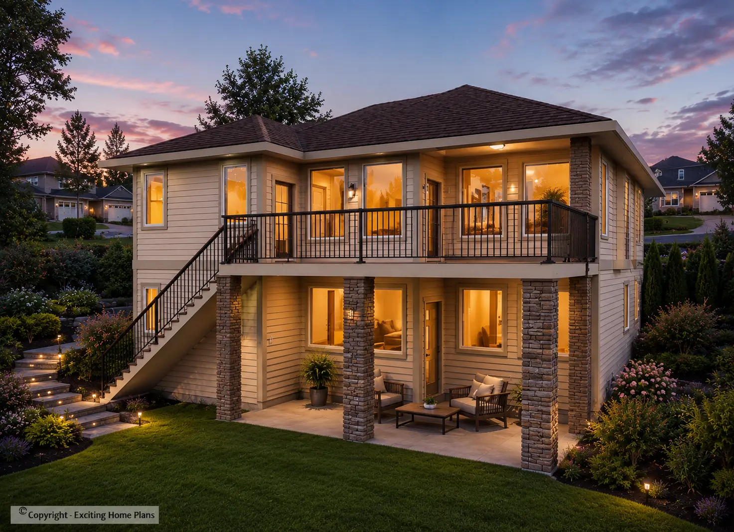 1-Story House Plan with Basement 1669 ft²: 4 Beds, Home Office, 3 Baths, Open Floor Plan, 2-Car Garage