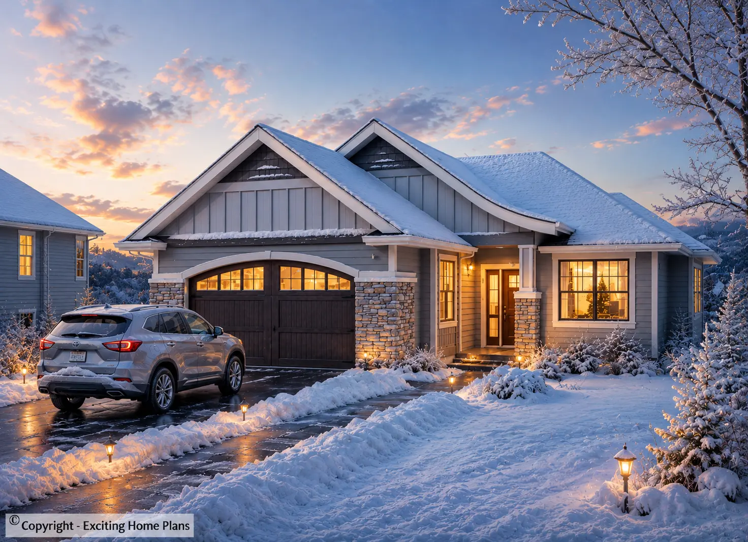 1-Story House Plan with Basement 1657 ft²: 3 Beds, Home Office, 2.5 Baths, Open Floor Plan, 2-Car Garage