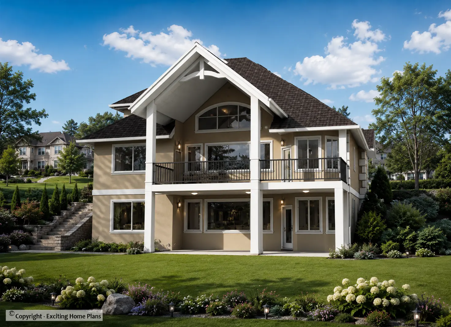 1.5-Story House Plan with Basement 2189 ft²: 4 Beds, Home Office, 3.5 Baths, Open Floor Plan, 2-Car Garage