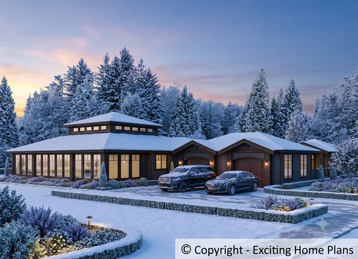 1-Story House Plan 4167 ft²: 3 Beds, 0.5 Baths, 2-Car Garage