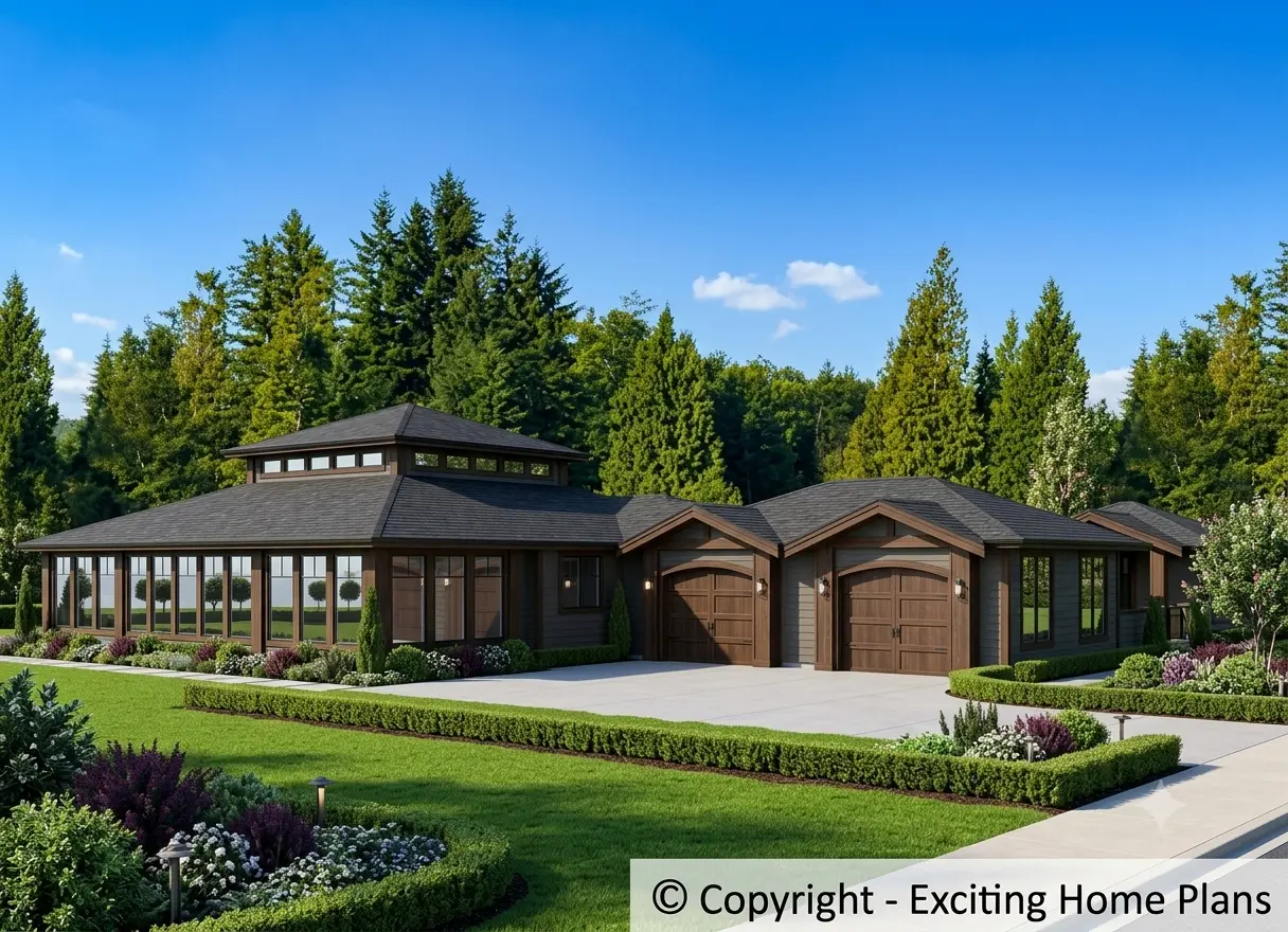 1-Story House Plan 4167 ft²: 3 Beds, 0.5 Baths, 2-Car Garage
