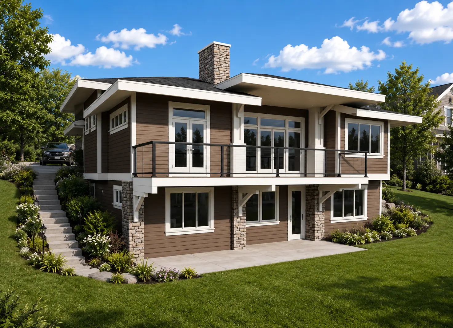 1-Story House Plan with Basement 1634 ft²: 3 Beds, Home Office, 2.5 Baths, 2-Car Garage