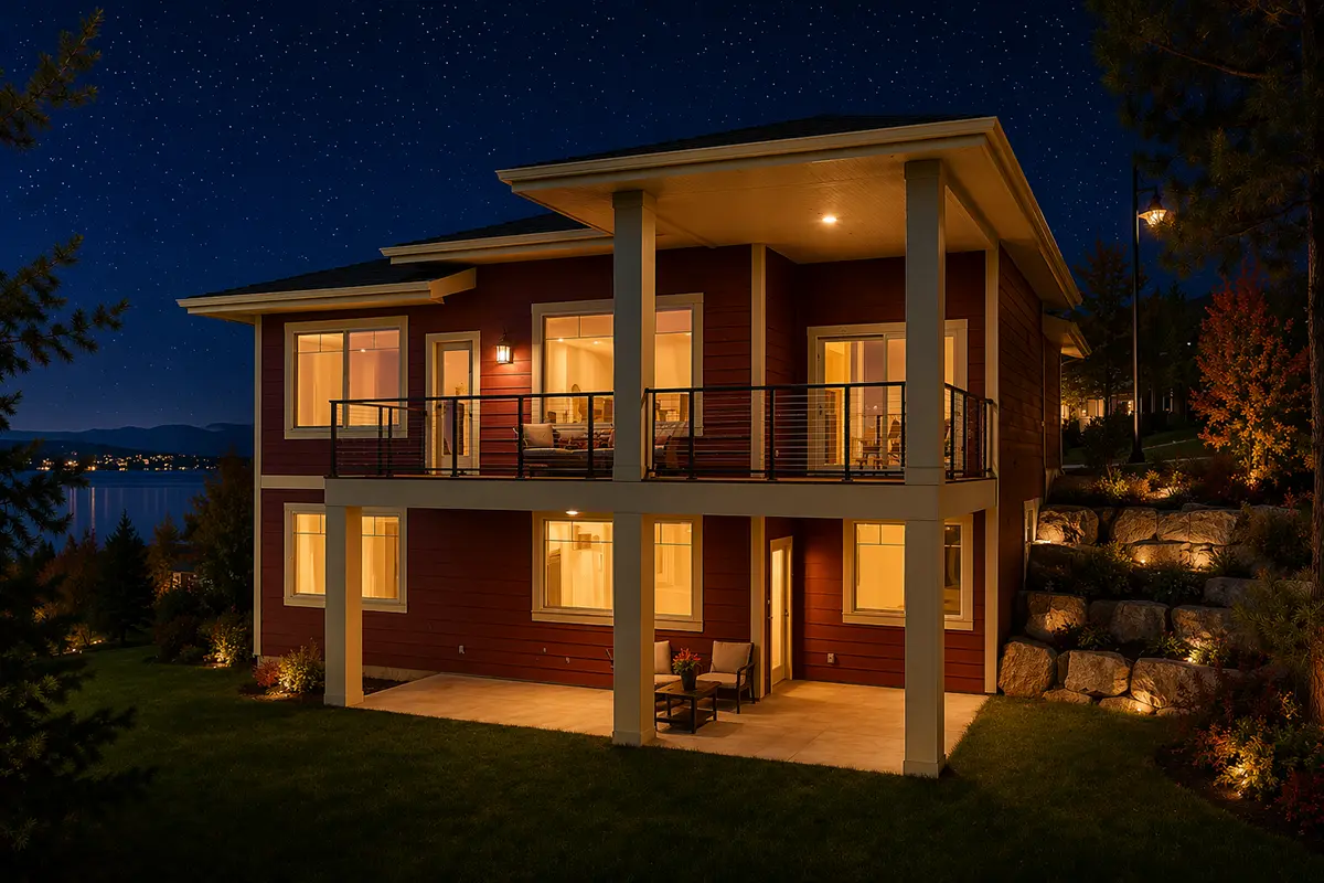 House Plan: 1588 ft², 1 Story + Basement, 4 Beds, Home Office, 3 Baths, Open Floor Plan, 2-Car Garage