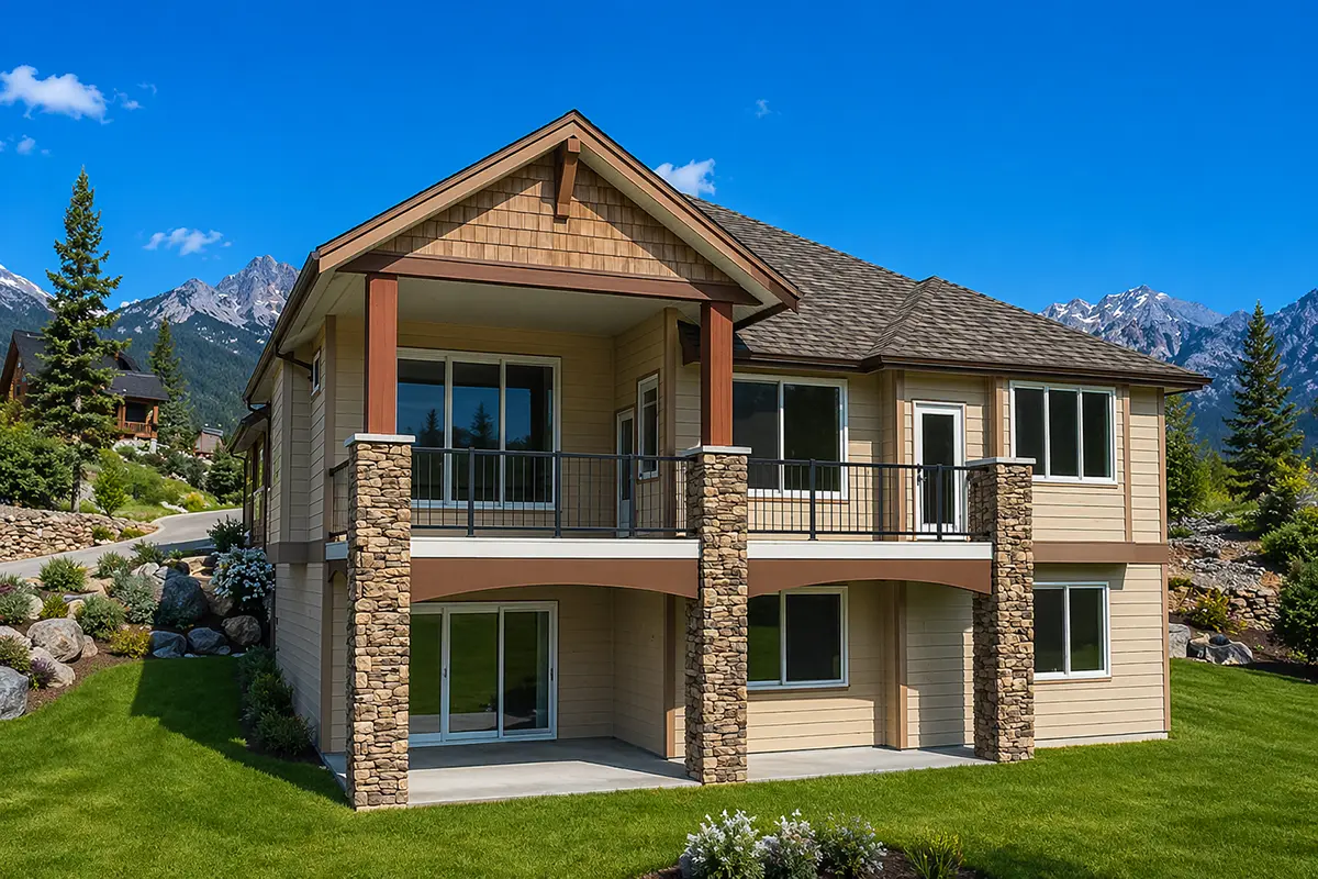 House Plan: 1677 ft², 1 Story + Basement, 5 Beds, 3 Baths, Open Floor Plan, 2-Car Garage