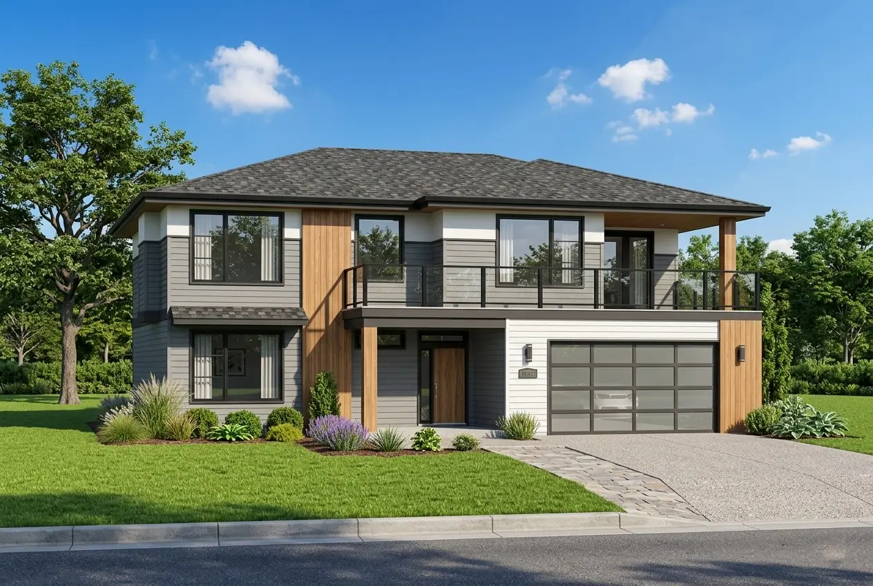 2-Story House Plan 2825 ft²: 5 Beds, 3 Baths, Open Floor Plan, 2-Car Garage