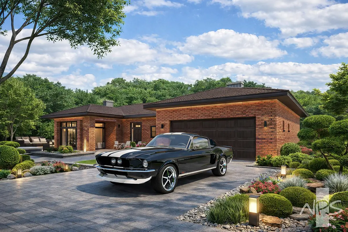 House Plan: 2124 ft², 1 Story, 3 Beds, 2 Baths, 2-Car Garage