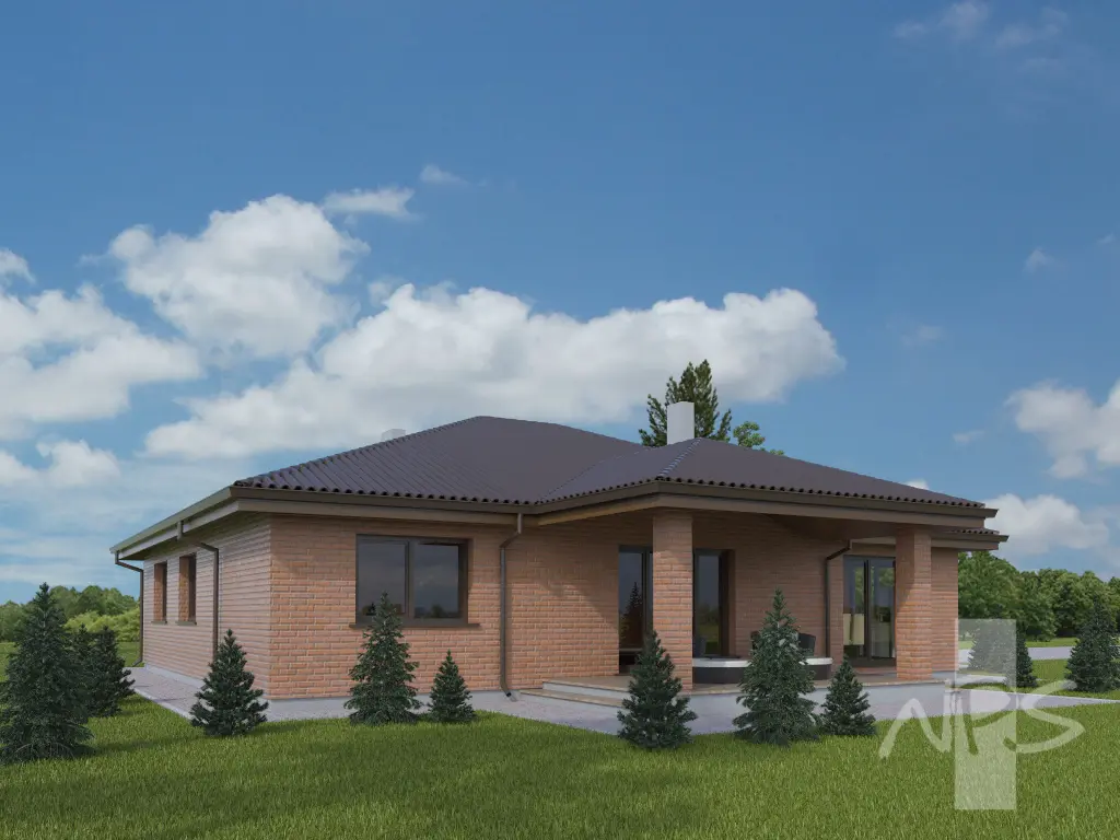 House Plan: 1424 ft², 1 Story, 3 Beds, 1 Baths, 2-Car Garage