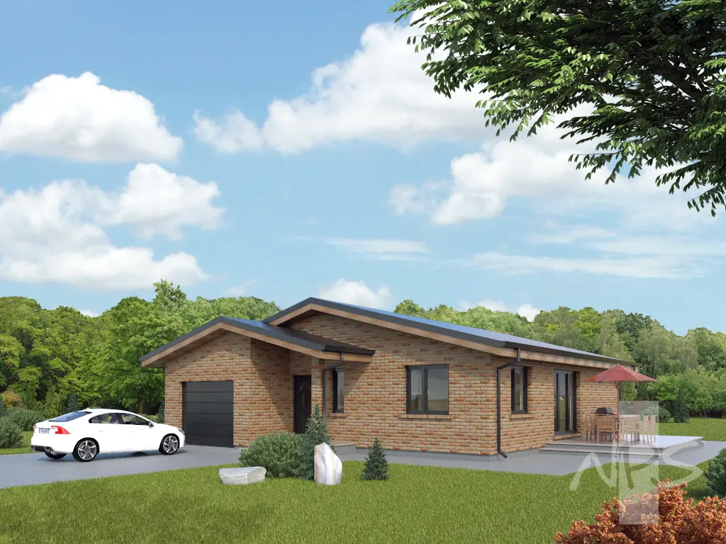 House Plan: 1242 ft², 1 Story, 3 Beds, 1 Baths, Open Floor Plan, 1-Car Garage