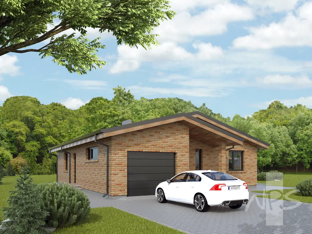 House Plan: 1242 ft², 1 Story, 3 Beds, 1 Baths, Open Floor Plan, 1-Car Garage