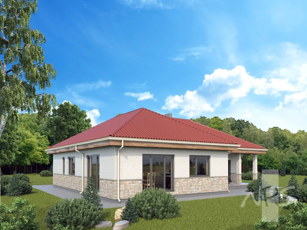 House Plan: 1296 ft², 1 Story, 2 Beds, 1.5 Baths, Open Floor Plan, 1-Car Garage