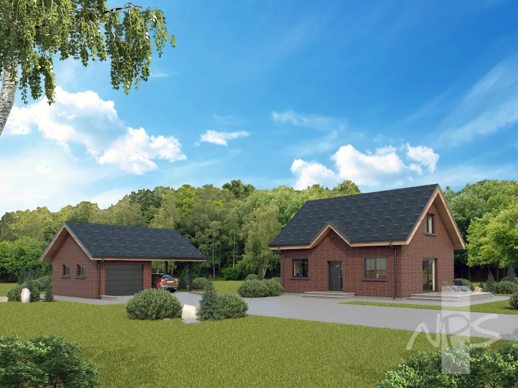 House Plan: 1058 ft², 1.5 Stories, 2 Beds, Home Office, 2 Baths, Open Floor Plan