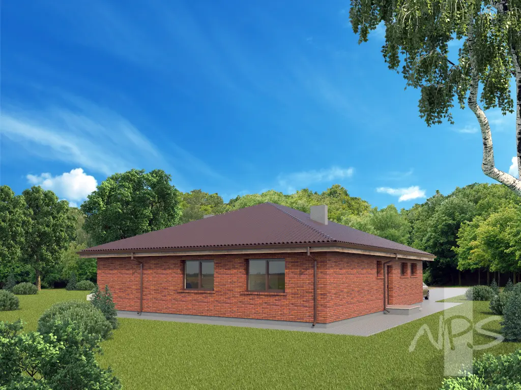 House Plan: 1537 ft², 1 Story, 3 Beds, 1.5 Baths, 1-Car Garage