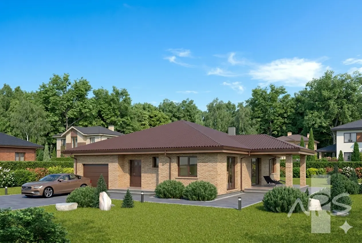 House Plan: 1537 ft², 1 Story, 3 Beds, 1.5 Baths, 1-Car Garage