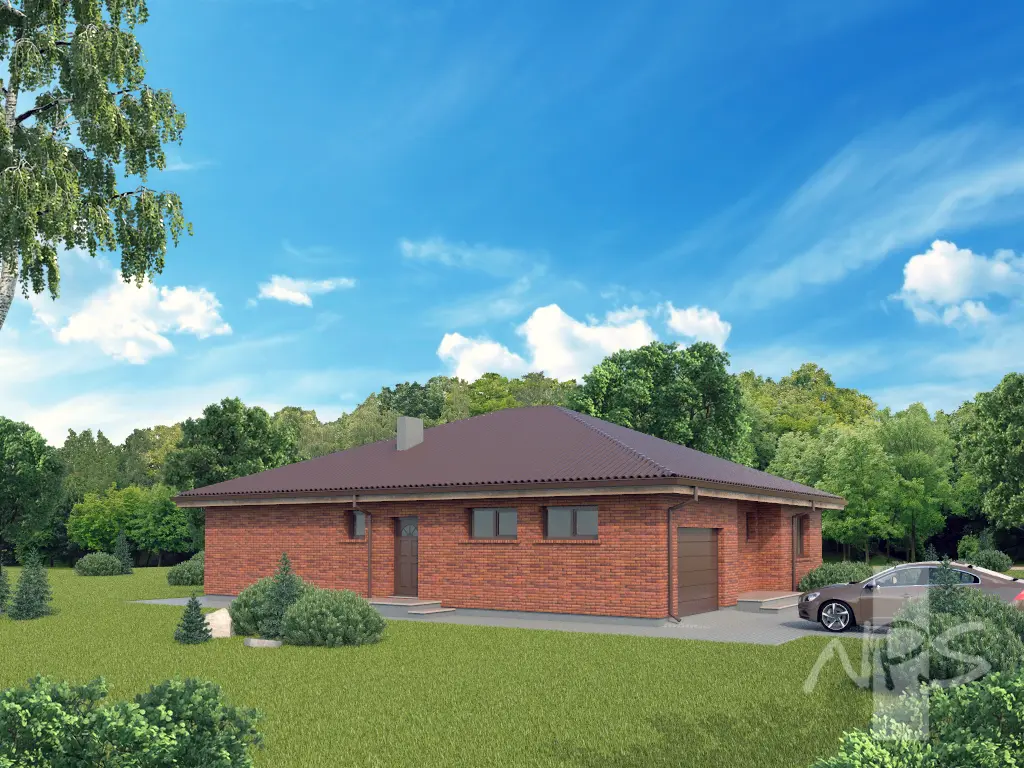 House Plan: 1537 ft², 1 Story, 3 Beds, 1.5 Baths, 1-Car Garage