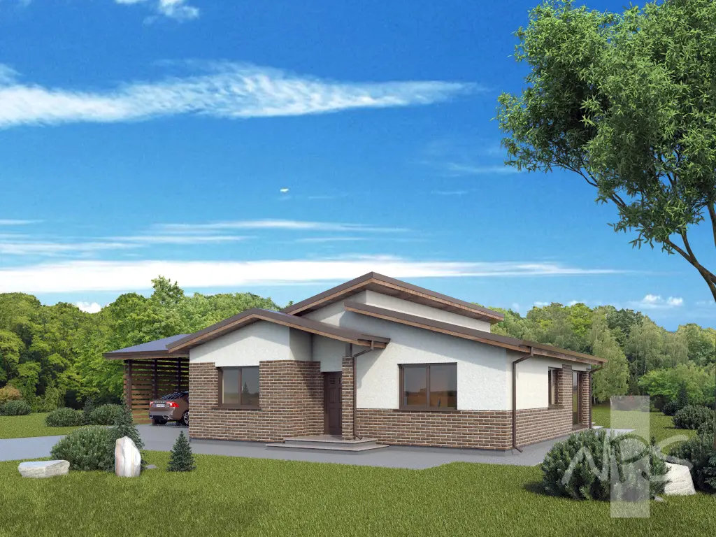 House Plan: 1207 ft², 1 Story, 3 Beds, 1 Baths, Carport