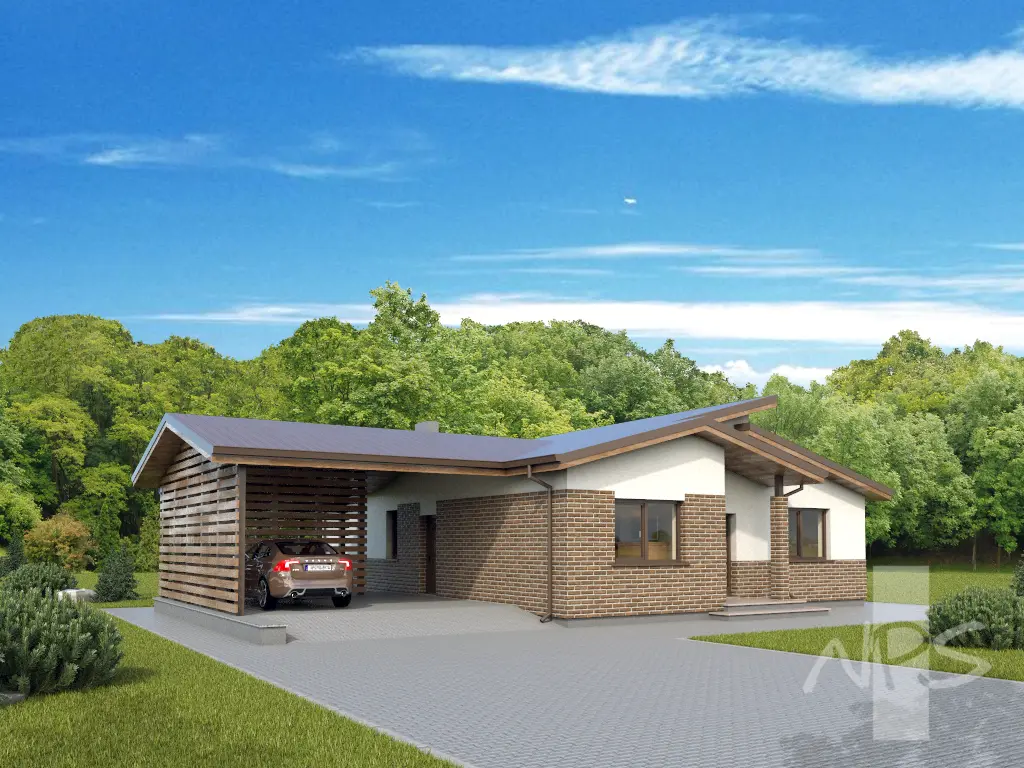 House Plan: 1207 ft², 1 Story, 3 Beds, 1 Baths, Carport