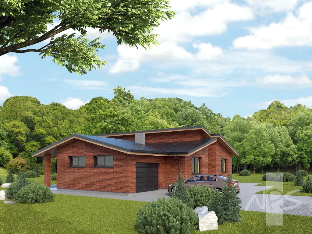 House Plan: 1370 ft², 1 Story, 3 Beds, 1 Baths, Open Floor Plan, 1-Car Garage