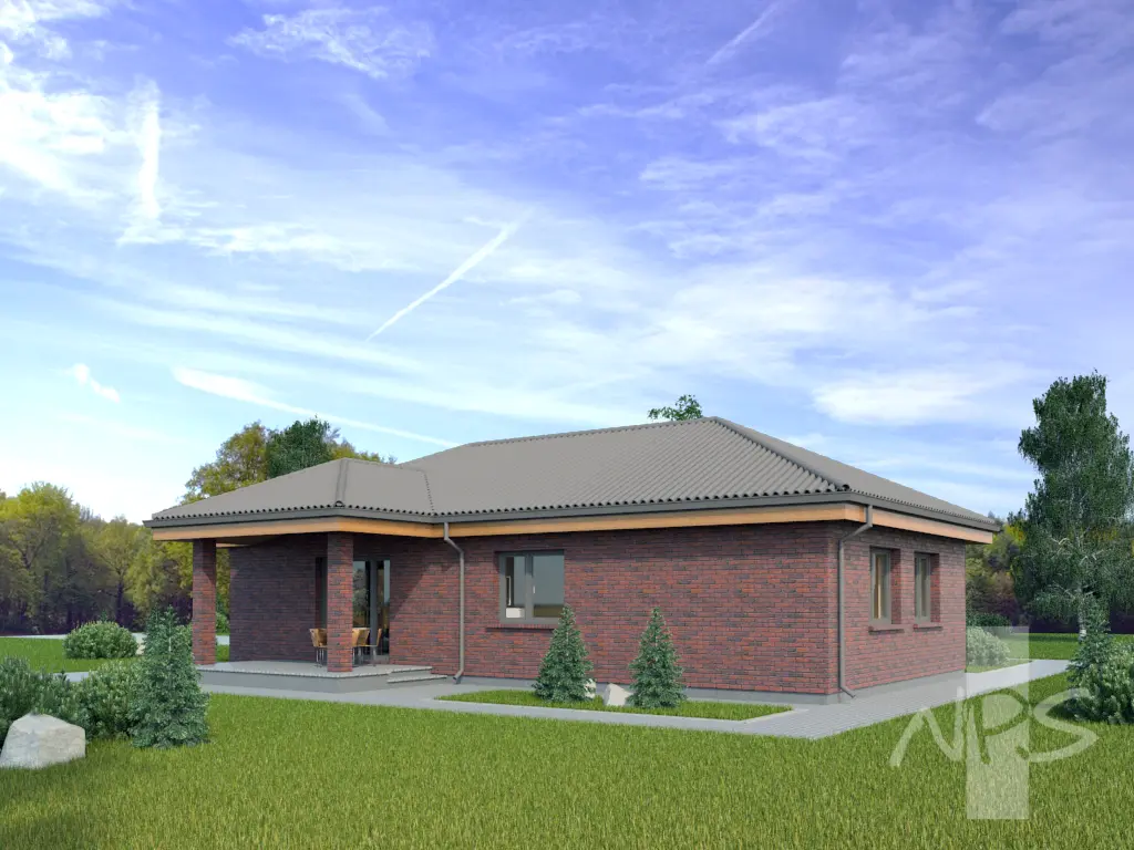 House Plan: 1295 ft², 1 Story, 3 Beds, 1 Baths, Open Floor Plan, 1-Car Garage