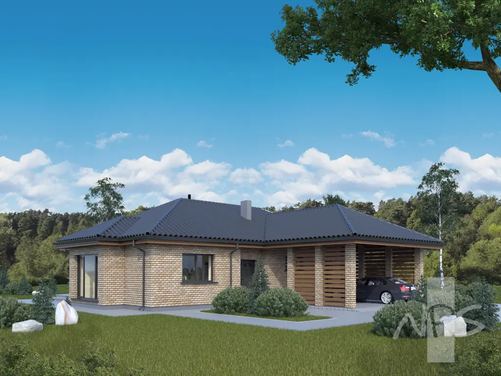 House Plan: 1426 ft², 1 Story, 3 Beds, 1 Baths, Open Floor Plan, Carport