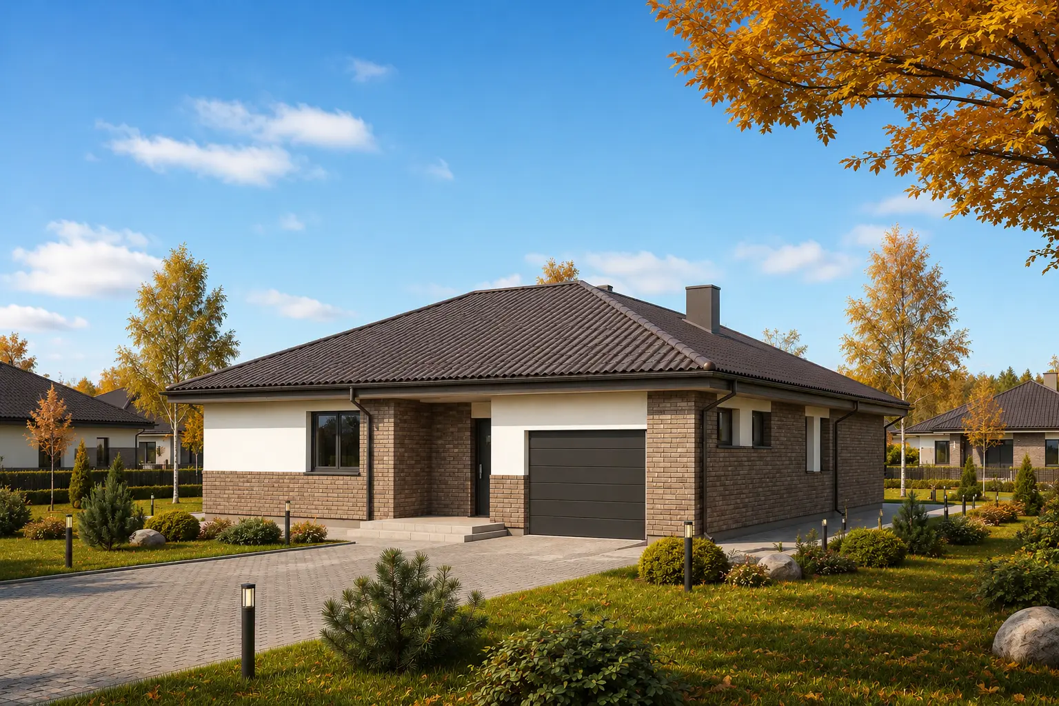 House Plan: 1390 ft², 1 Story, 2 Beds, Home Office, 1 Baths, Open Floor Plan, 1-Car Garage