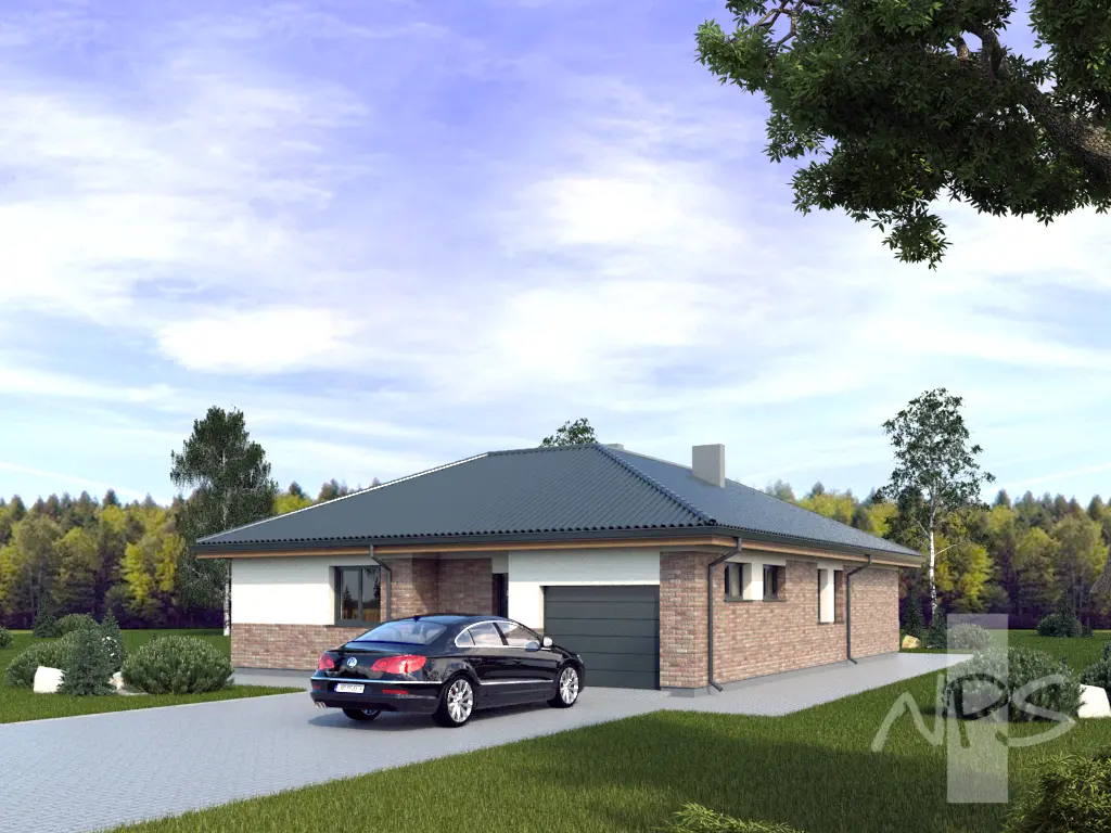 House Plan: 1390 ft², 1 Story, 2 Beds, Home Office, 1 Baths, Open Floor Plan, 1-Car Garage