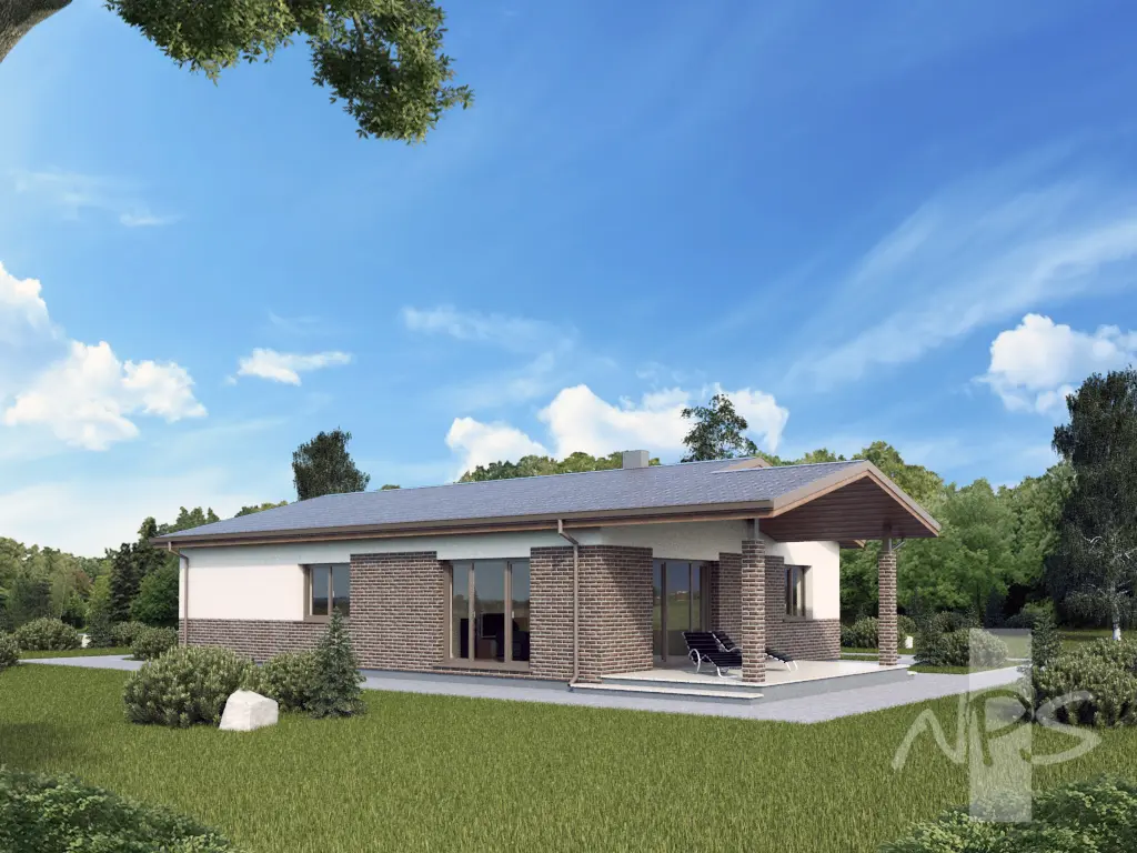 House Plan: 1448 ft², 1 Story, 3 Beds, Home Office, 1 Baths, 1-Car Garage