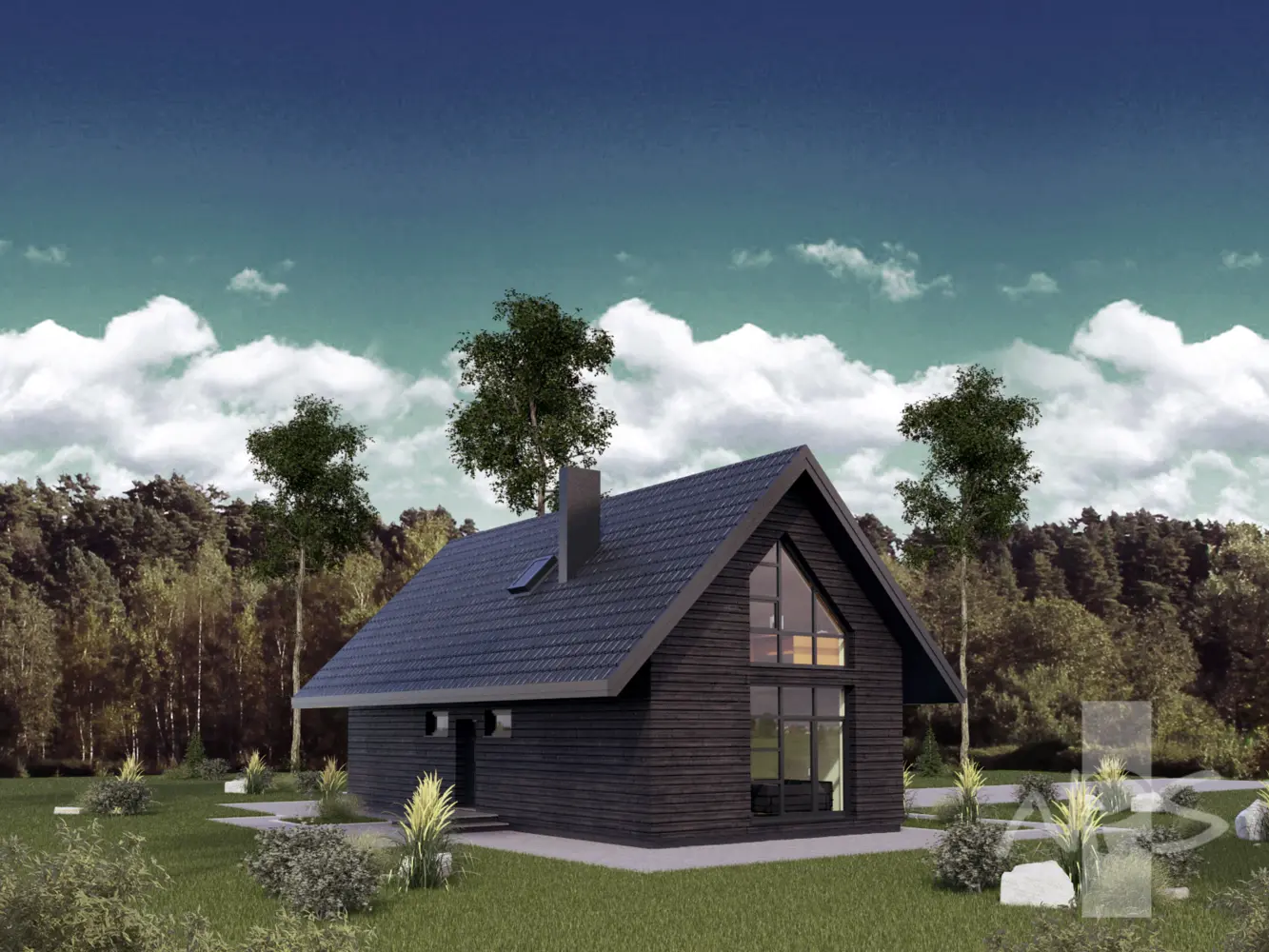 House Plan: 1377 ft², 1.5 Stories, 2 Beds, 2 Baths