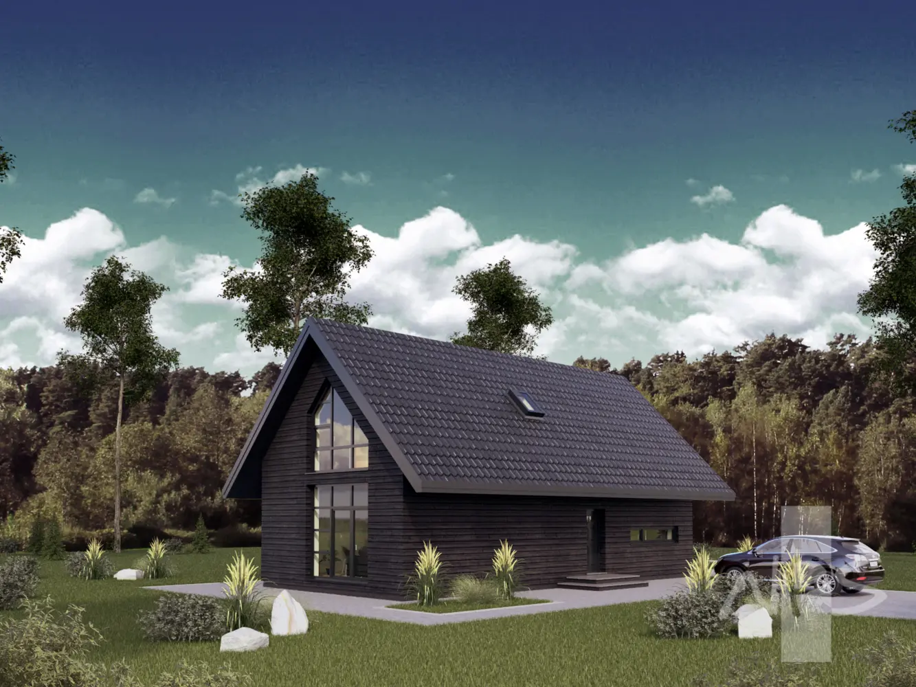House Plan: 1377 ft², 1.5 Stories, 2 Beds, 2 Baths