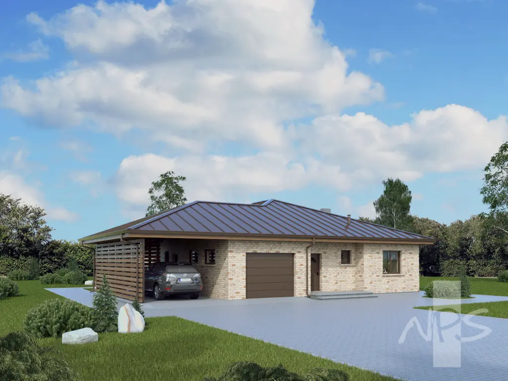 House Plan: 1510 ft², 1 Story, 3 Beds, 1 Baths, Carport